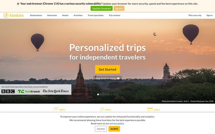 Screenshot of kimkim.com