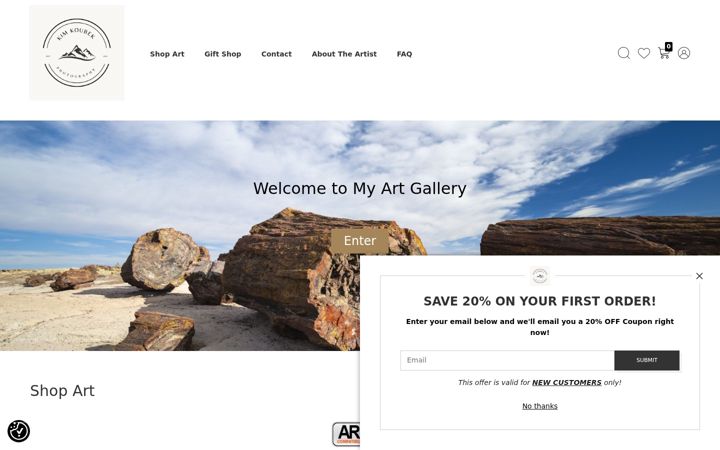 Screenshot of kimkoubekphotography.com