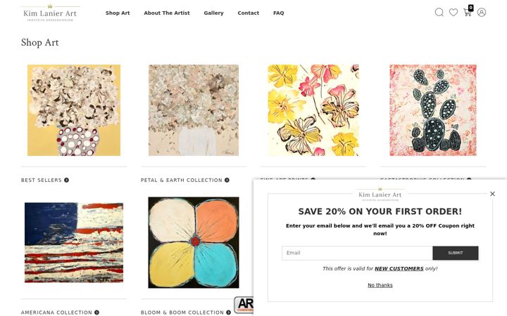 Screenshot of kimlanierart.com