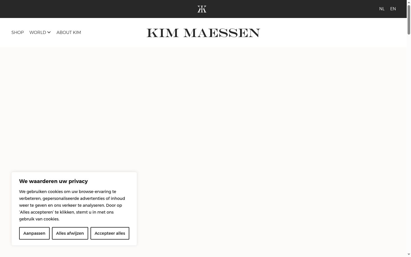 Skärmbild av samtyckesbannern som visades före någon interaktion