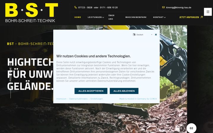 Screenshot of kimmig-bau.de