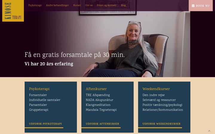 Screenshot of kimoseterapi.dk