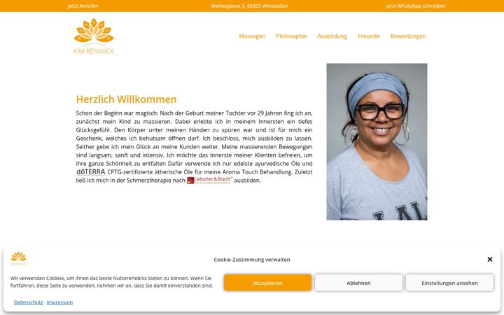 Screenshot of kimrenwick-massage.de