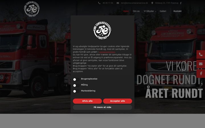 Screenshot of kimscontainerservice.dk