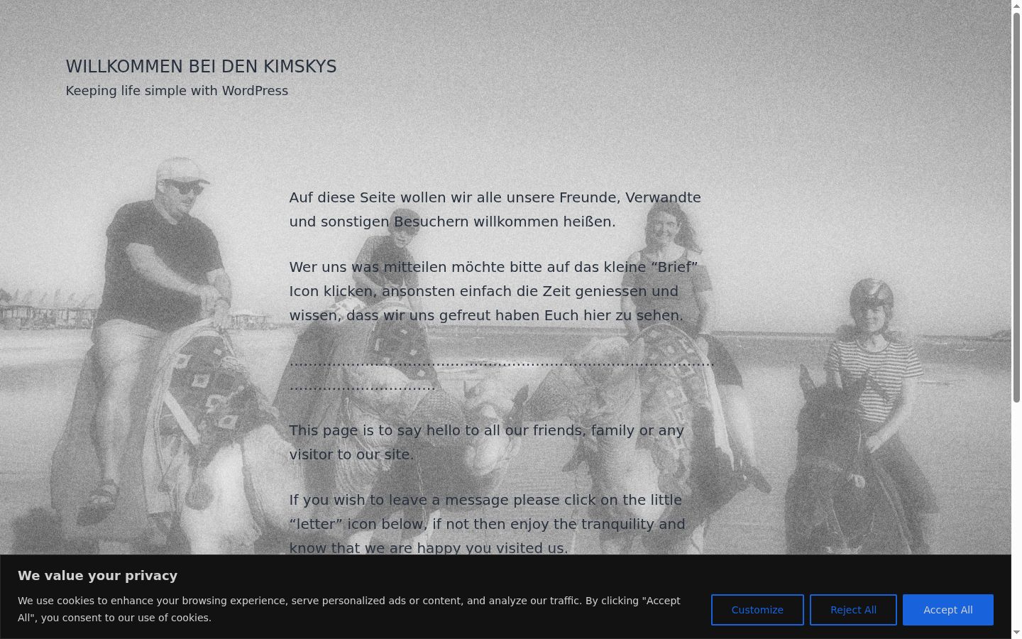 Screenshot del banner di consenso mostrato prima di qualsiasi interazione
