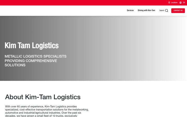 Screenshot of kimtamlogistics.com