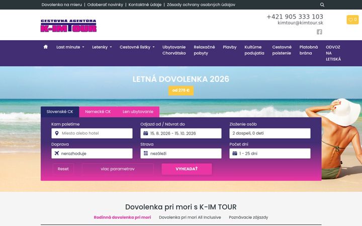 Screenshot of kimtour.sk