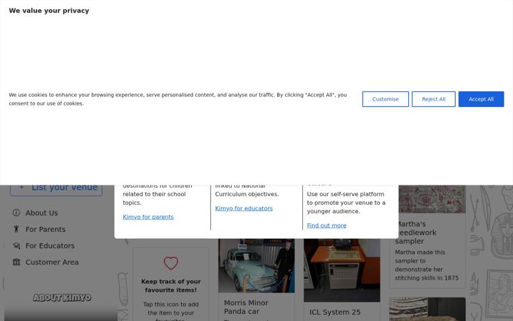 Screenshot of kimyo.co.uk