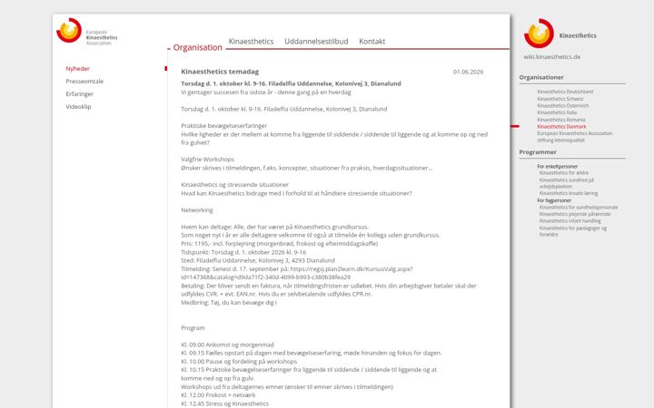 Screenshot of kinaesthetics.dk