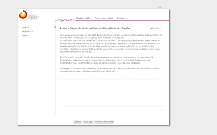 Screenshot of kinaesthetics.es