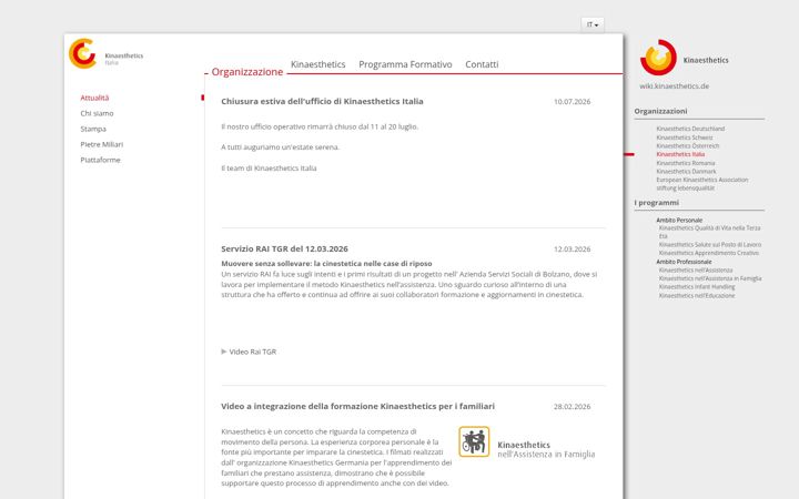 Screenshot of kinaesthetics.it