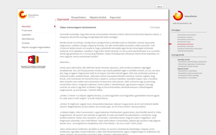 Screenshot of kinaesthetics.ro