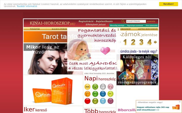 Screenshot of kinai-horoszkop.hu