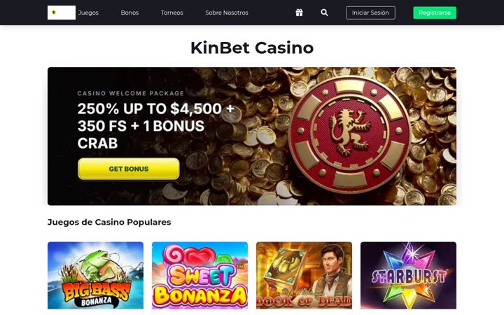 Screenshot stránky kinbetcasinoes.es