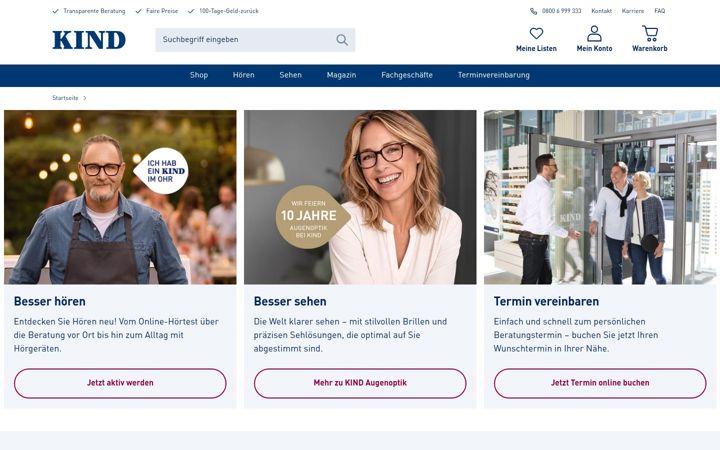 Screenshot of kind.com