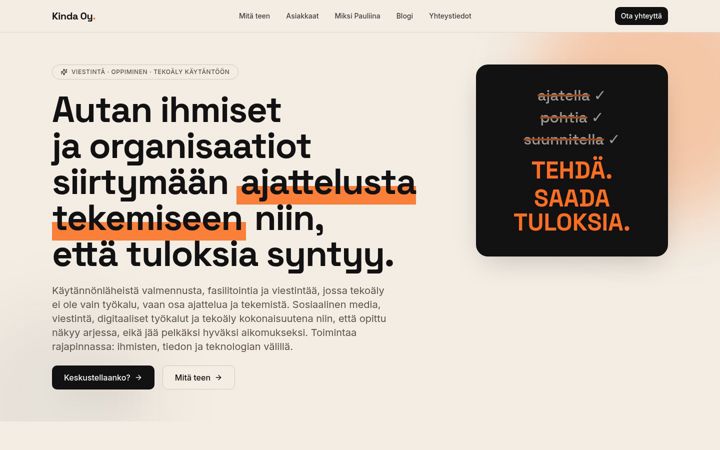 Screenshot of kinda.fi