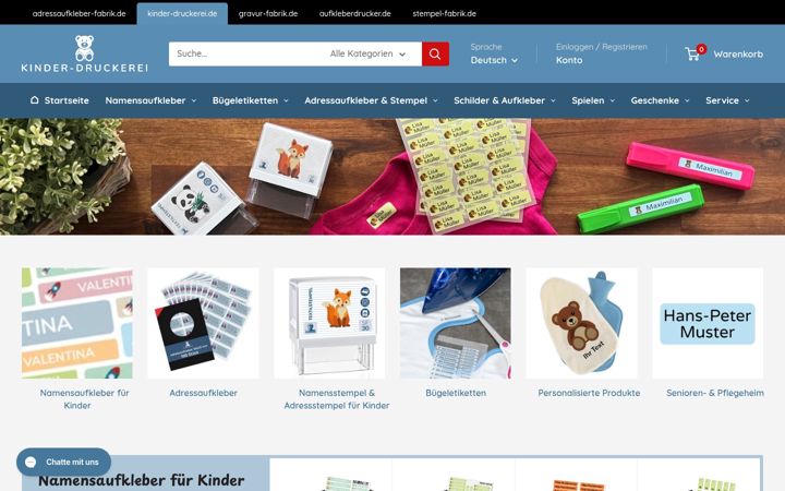 Screenshot of kinder-druckerei.de