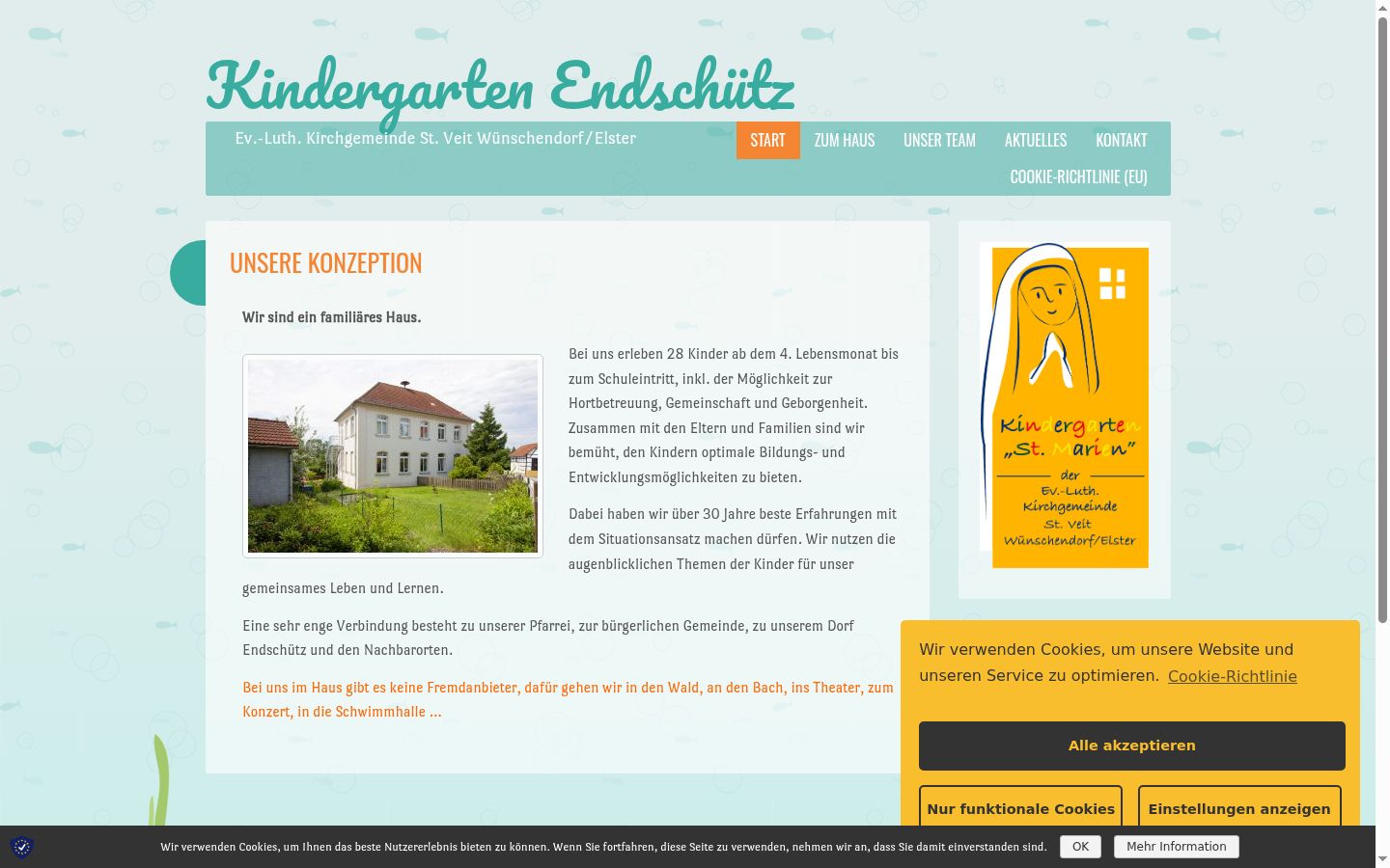 Screenshot des Einwilligungsbanners vor jeglicher Interaktion
