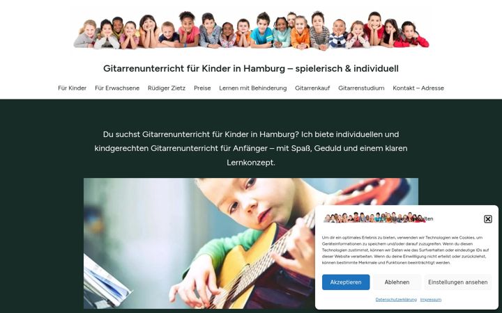 Screenshot of kinder-gitarrenunterricht-hamburg.de