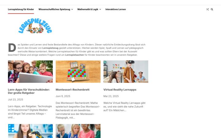 Screenshot of kinder-lernspielzeug.de