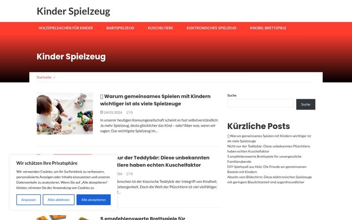 Screenshot of kinder-spielzeug.info
