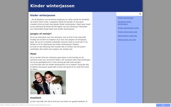 Screenshot of kinder-winterjassen.nl