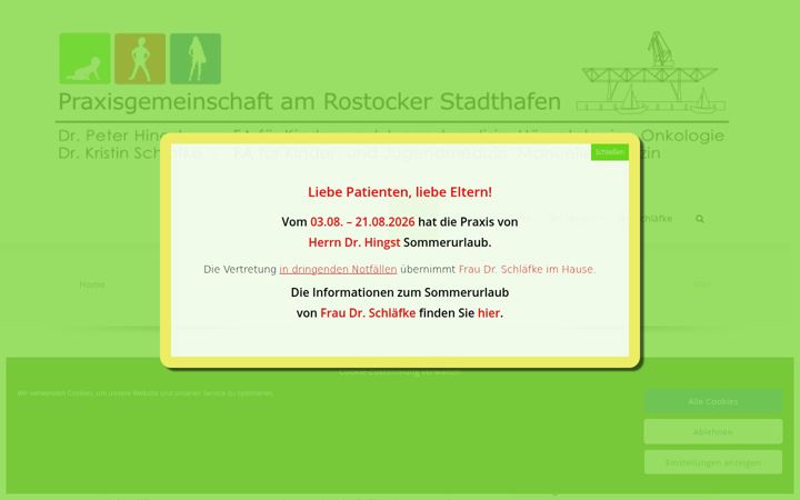 Screenshot of kinderaerzte-am-stadthafen.de