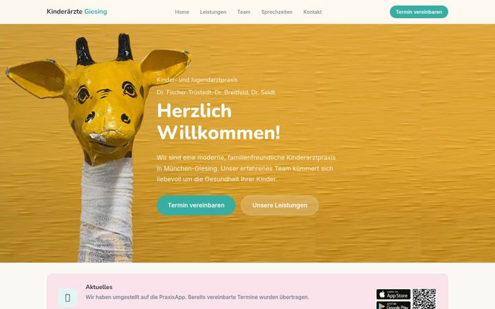 Screenshot of kinderaerzte-giesing.de