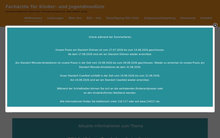 Screenshot of kinderaerzte-im-muensterland.de