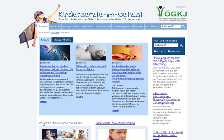 Screenshot of kinderaerzte-im-netz.at