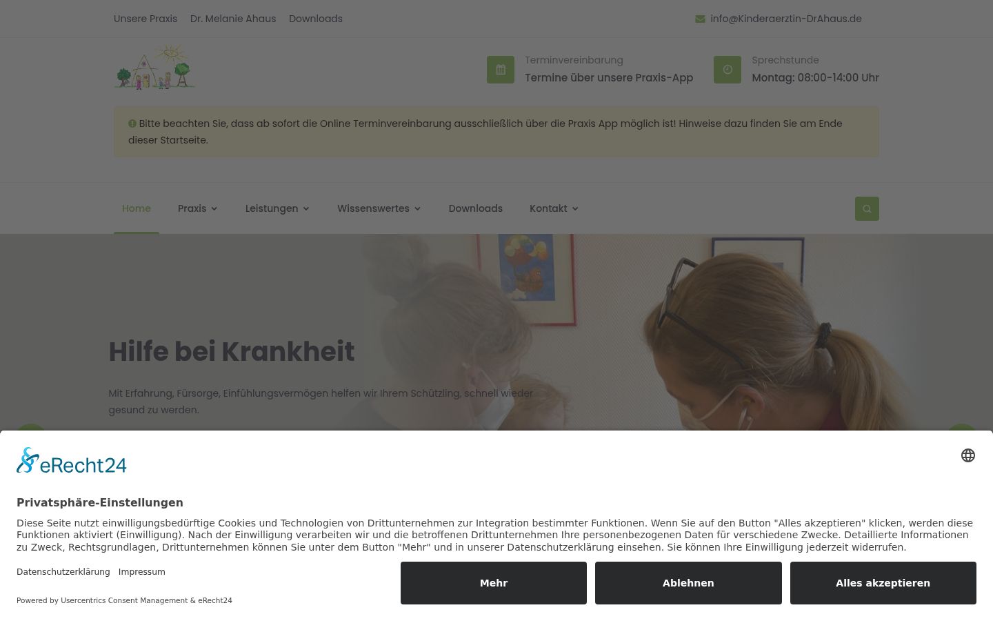 Screenshot of the consent banner shown before any interaction
