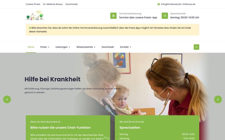 Screenshot of kinderaerztin-drahaus.de