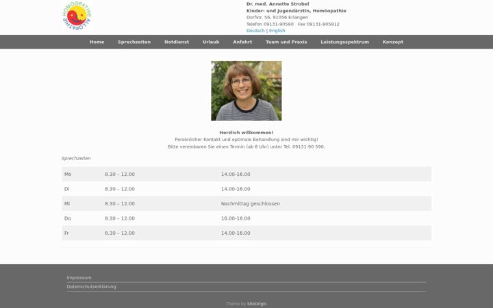 Screenshot of kinderaerztin-strobel.de