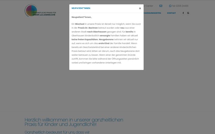 Screenshot of kinderaerztinnen-bero.de