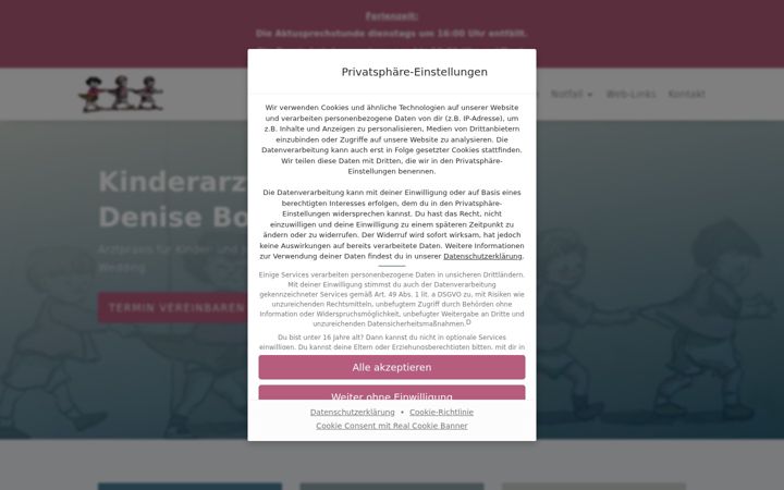 Screenshot of kinderarzt-boschrosa.de