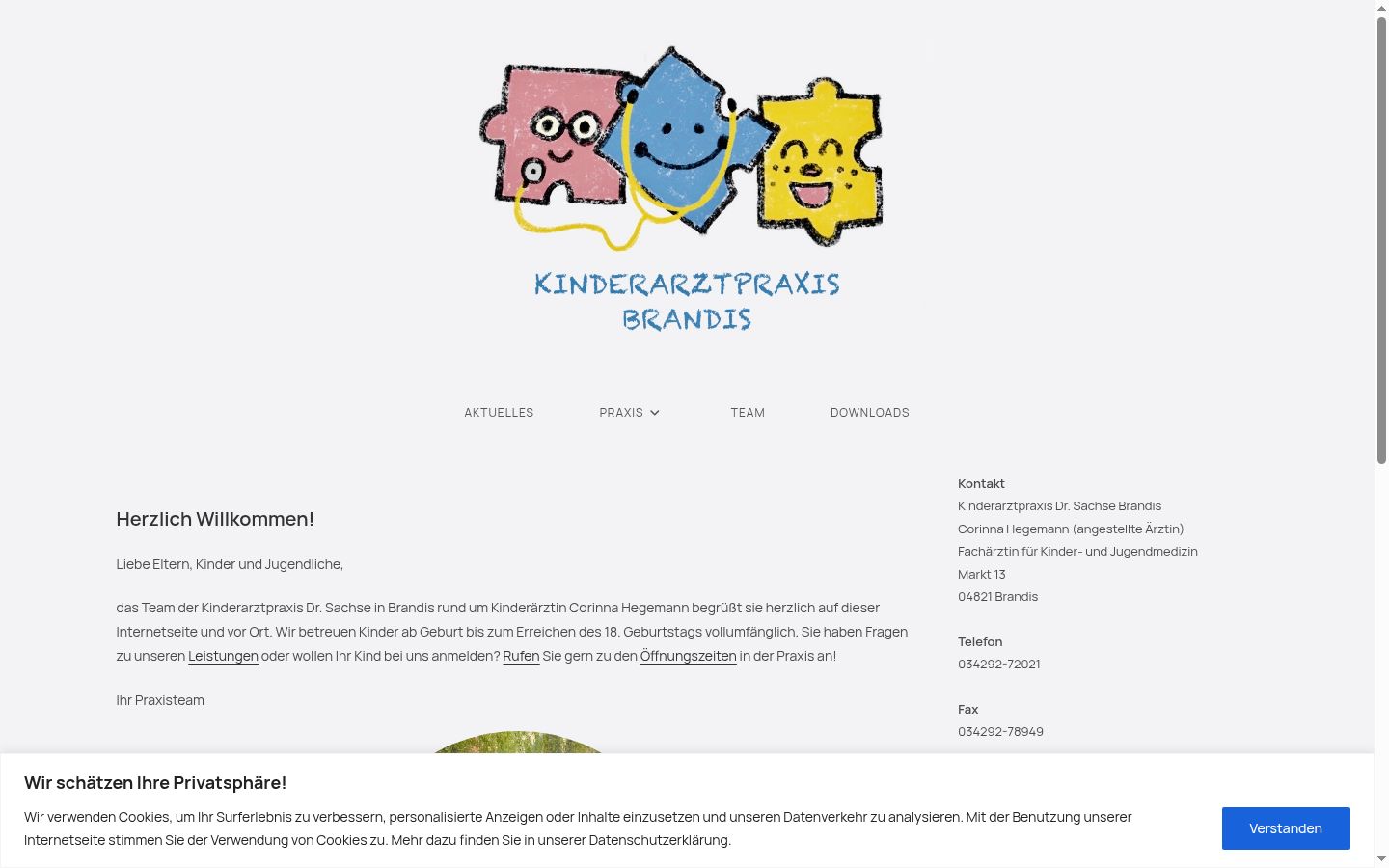 Screenshot of the consent banner shown before any interaction