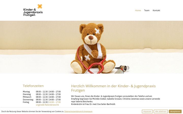 Screenshot of kinderarzt-frutigen.ch