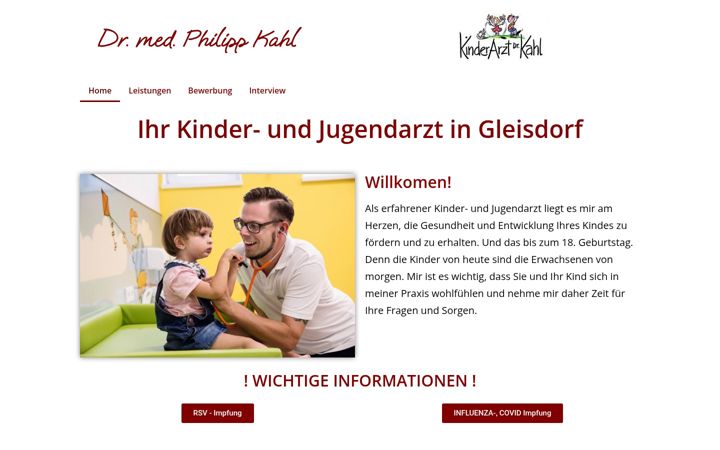 Screenshot of kinderarzt-gleisdorf.at