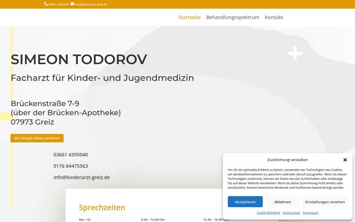 Screenshot of kinderarzt-greiz.de