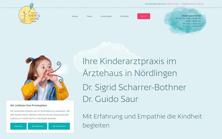 Screenshot of kinderarzt-noe.de