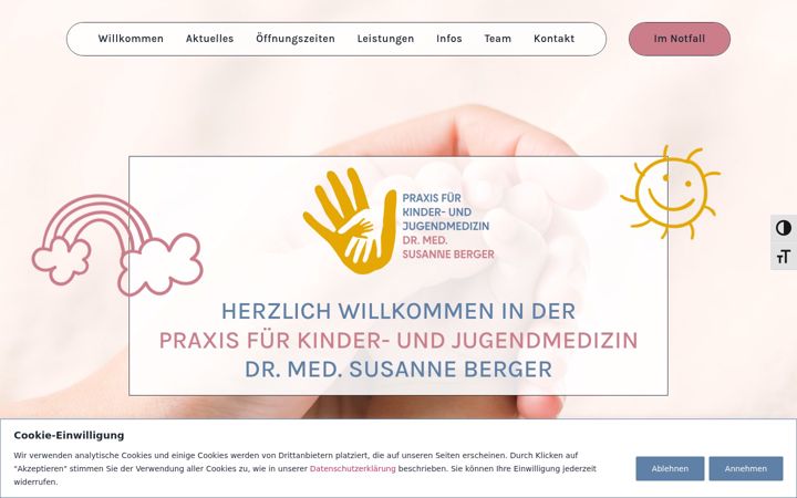 Screenshot of kinderarztpraxis-berger.de