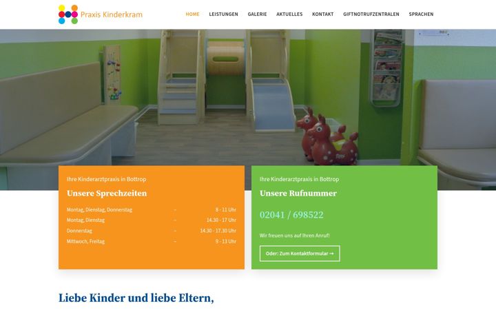 Screenshot of kinderarztpraxis-bottrop.de