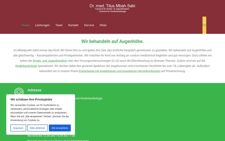 Screenshot of kinderarztpraxis-falkensee.de