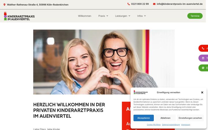 Screenshot of kinderarztpraxis-im-auenviertel.de