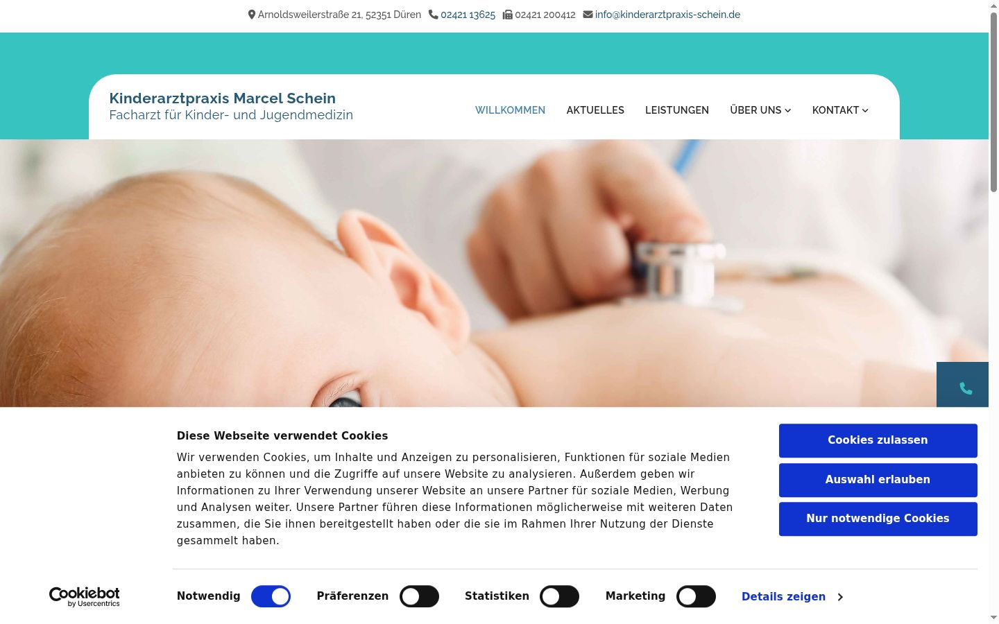 Ekrānuzņēmums ar piekrišanas baneri, kas tika rādīts pirms jebkādas mijiedarbības