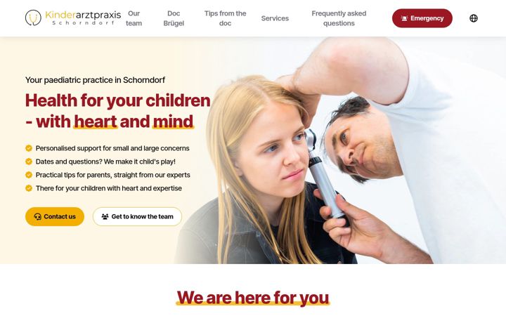 Screenshot of kinderarztpraxis-schorndorf.de
