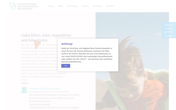Screenshot of kinderarztpraxis-soenmez.de