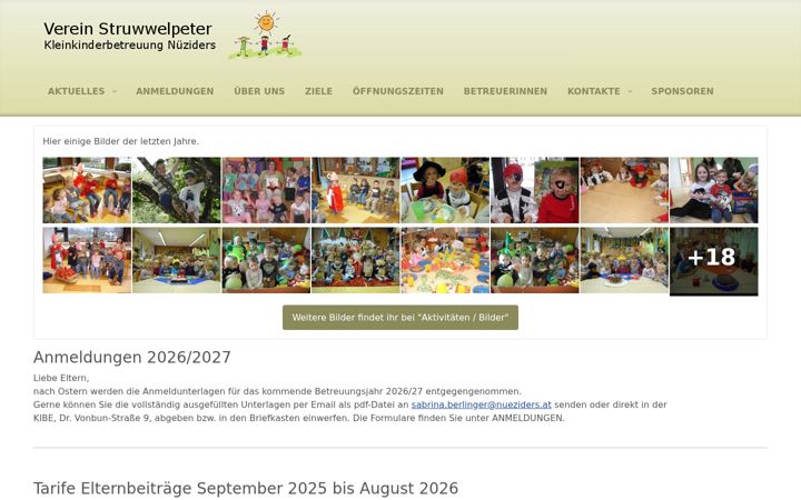 Screenshot of kinderbetreuung-nueziders.at