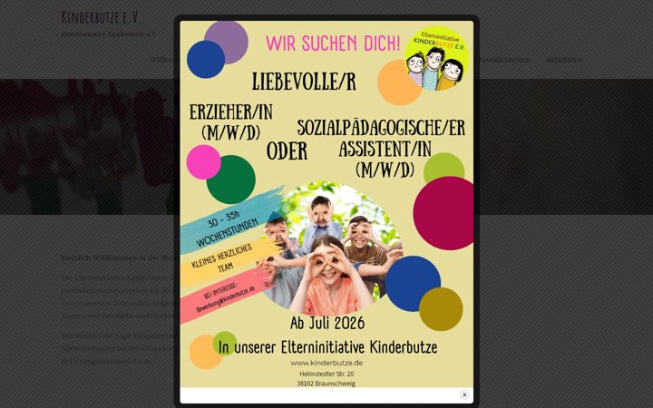 Screenshot of kinderbutze.de
