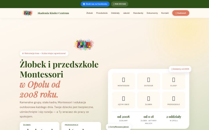 Screenshot of kindercentrum.opole.pl